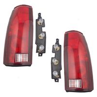 Aftermarket Replacement Set Tail Lights with Bulb Sockets & Connector Plate Compatible with 88-99 Pickup 00 2500/3500 C/K Old Body Style Truck