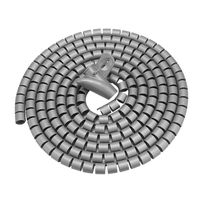 Fosa Cable Management Sleeve, Flexible Spiral Tube Cable Organizer Wire Wrap Cover Organizer Cord Protector Wire Storage Pipe for TV, PC, Networking Electronics in Home or Office(3.0m16mm-Silver)