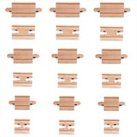 Tiny Conductors 18 Piece Wooden Train Track Connectors & Adapters, 100% Real Wood Male-Male & Female-Female Pieces, Compatible with Thomas and Major Brands Wooden Toy Railroad Sets, (18-Piece)