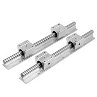 Walfront Linear Rails and Bearings,2Pcs SCS12LUU Linear Guide Rail 300mm +4Pcs Linear Bearing 12mm Slide Blocks SBR12UU