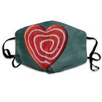 YUIOP Red White Heart Shaped Lollipop Printed Mask Neutral Mask for Men and Women Polyester Dust-Proof Breathable Mask