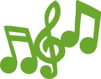 hBARSCI Music Notes Vinyl Decal - 5 Inches - for Cars, Trucks, Windows, Laptops, Tablets, Outdoor-Grade 2.5mil Thick Vinyl - Lime