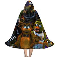 Freddy-s-World Unisex Children Printed Hooded Cap Cape Cloak Custom Party Props Robe Christmas Halloween Carnivals Cosplay Costumes Kids Boys Girls