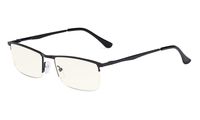 Eyekepper Computer Reading Glasses - Blue Light Filter Readers - UV420 Protection Metal Half-Rim Women Men - Black +0.75