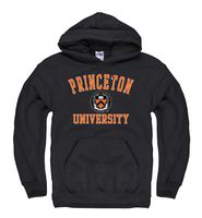 Campus Colors NCAA Adult Arch & Logo Gameday Hooded Sweatshirt (Princeton Tigers - Black, X-Large)