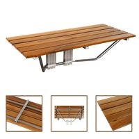 Cirocco 36" Wooden Wall Mount Double Seat Shower Bench | Durable Sturdy Heavy Duty Ergonomic Safe Foldable 400LB Capacity | for Home Office Bathroom Kitchen Indoor Outdoor Rest Changing Shoes