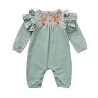 Sharemen Newborn Baby Boy Girl Letter Long Sleeve Romper Bodysuit Outfit Clothes (0-6 Months, Light Green26)