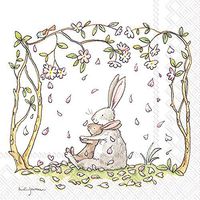 Celebrate the Home Easter 3-Ply Paper Luncheon Napkins, Blossoms and Bunnies, 20-Count
