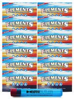 Elements Single Wide Rolling Papers (12 Packs) with Hippie Butler KewlTube