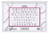 Zaner-Bloser ZP9700 2-Hole Punched Manuscript Cover Spiral Bound Chart Tablet, Size, 30 Sheets, 2" Ruling, 0.5" Height, 16" Width, 24" Length, Blue/Red