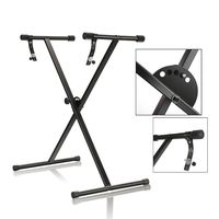 PARTYSAVING Pro Series Portable Single-X Keyboard Stand with Locking Straps APL1157, One-Tier