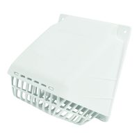 Deflecto Wide Mouth Dryer Vent Hood with Removable Bird Guard, Damper, Weather-Resistant, 4 Inches Hood, White (HR4W)