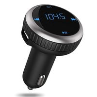 FM Transmitter, Flatfin Wireless Hand-free Car Kits Bluetooth Radio Transmitter Adapter with Hand-Free Calling with 5V/2.1A Dual Ports USB Car Charger with LED Display Support USB Flash Drive, TF Card