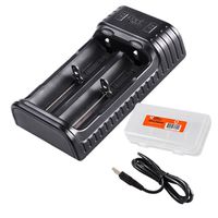 Fenix ARE-X2 Two Channel USB Smart Charger for 18650 26650 16340, RCR123A, 14500, 10440 Batteries with LumenTac Battery Organizer, for PD35 TK15 TK16 TK32