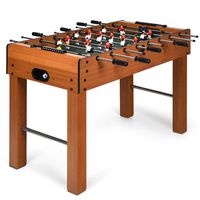 GYMAX 48" Foosball Table, Indoor Soccer Wood Game Table w/ 2 Balls, Competition Sized & Multi Person Table Soccer for Adults, Home, Game Room (48")