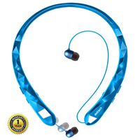DolTech Bluetooth Headphones Sports Sweatproof Wireless Headphones Neckband Retractable Headset Stereo Noise Cancelling Earbuds w/Mic (Blue)