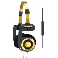 Koss Porta Pro Limited Edition Black Gold On-Ear Headphones, in-Line Microphone, Volume Control and Touch Remote Control, Includes Hard Carrying Case, Wired with 3.5mm Plug, Black and Gold