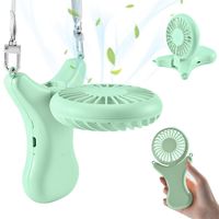 Necklace Fan 90° Rotating Adjustment, Hand Free Lanyard Portable Mini USB Neck Personal Fan, Cooling Folding Electric Fan Rechargeable 2000mAh Battery 3 Setting, Handheld Fan for Outdoor, Travel