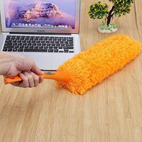Laz-Tipa - 1 Piece Anti Magic Orange Soft Microfiber Cleaning Duster Dust Cleaner Handle Feather Dusters Static Household Cleaning Tools