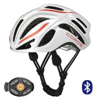 Coros Linx Smart Cycling Helmet, White/Orange/Grey Gloss, Large