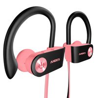 Bluetooth Headphones, Anbes Wireless Earbuds, IPX7 Waterproof Sports Earphones with Ear Hooks & Mic, HD Stereo in-Ear Headphones Gym Running Workout, 8 Hours Battery Noise Canceling Headsets