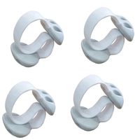 Coralpearl Desk Cable Drop Clips Weighted Silicone Desktop Organizer Small Line Ties Fixer Tidy Table Top Wire Holder Clamp Non Adhesive Cord Management Set for Home Office (White 4pcs)