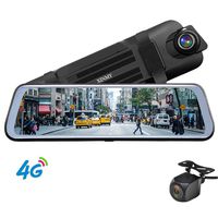 4G ADAS Car DVR Cameras 9.66" Full Streaming Media Rear View Mirror, Android WiFi Video Recorder Dual Lens FHD1080P Car GPS Navigation