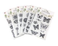 Honbay 6 Sheets Different Style Butterfly Flower Clear Stamps for Card Making Decoration and Scrapbooking