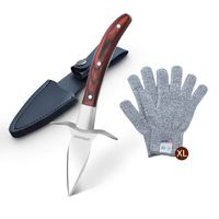 Oyster Shucking Knife,Oyster knife,Speensun Oyster shucker with Premium Quality Wood-handle With 5-level Protection Food Grade Oyster Shucking Knife Glove (XL),oyster shucker kit