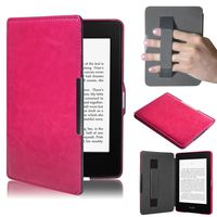 Iusun Premium Ultra Slim Leather Smart Case Cover For New Amazon Kindle Paperwhite 5 (Hot Pink)