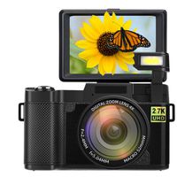 Digital Camera Vlogging Camera 2.7K Ultra HD 24MP Video Camera for Youtube 3.0 Inch 180 Degree Rotation Flip Screen with Retractable Flash Light