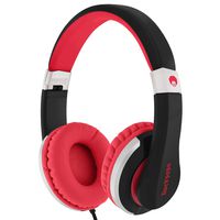 RockPapa I22 Foldable Adjustable On Ear Headphones with Microphone for Kids/Adults iPhone iPad iPod Tablets MP3/4 DVD Computer Black/Red