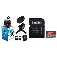 ORGOO OC1/BLK Swift 4K Action Camera Electronic Image Stabilization, Sony Image Sensor, 2" IPS Touchscreen, Accessories with SanDisk Ultra 32GB microSDHC card with Adapter