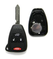Replacement Case Compatible With Chrysler Dodge & Jeep 4-Button Remote Head Key Fob (FCC ID: OHT692427AA)
