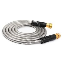 Cesun 10 Feet Metal Garden Hose, Short Connector Hose, Water Hose Extension, Extremely Flexible Lead-in Hose, for Hose Reel/RV/Dehumidifier, Lightweigh