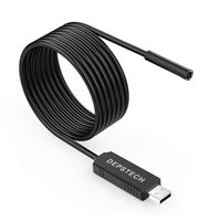 USB Borescope, DEPSTECH Semi-Rigid Endoscope Inspection Camera 2.0 Megapixels CMOS HD Waterproof Snake Camera with 6 Adjustable Led Light - 16.5FT