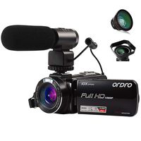 WLPT 10X Optical Zoom Camcorder, ORDRO HDV-Z82 Video Camcorder 3.0-inch LCD Touch Screen Video Cameras Full HD 1080P 24MP 120X Digital Zoom