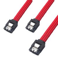 QIVYNSRY 3PACK SATA Cable III 3 Pack 6Gbps Straight HDD SDD Data Cable with Locking Latch 18 Inch for SATA HDD, SSD, CD Driver, CD Writer, Red
