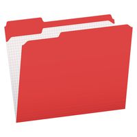 Pendaflex PFXR15213RED Color File Folders with Interior Grid, Letter Size, Red, 1/3 Cut, 100/BX (R152 1/3 RED)