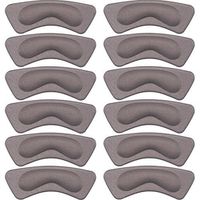 Hotop 6 Pairs Heel Cushion Pads Heel Shoe Grips Liner Self-Adhesive Shoe Insoles Foot Care Protector (Grey)