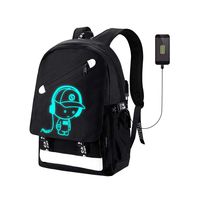 School Backpack Bookbag SKL Anime Cartoon Backpack Luminous Casual Daypack with USB Charging Port
