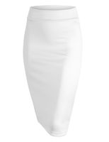 Made By Johnny WB700 Womens Scuba Midi Skirt L White