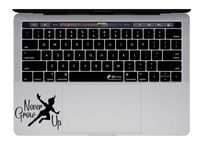 Never Grow Up Peter Pan Flying Trackpad Computer Laptop Decal Sticker Skin