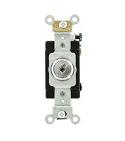 Leviton 1224-2KL 20 Amp, 120/277 Volt, Key Locking, 4-Way AC Quiet Switch, Extra Heavy Duty Grade, Chrome