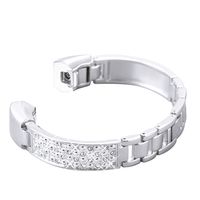 bayite Metal Bands Compatible with Fitbit Alta and Alta HR, Jewelry Bangle Adjustable Bracelet with Rhinestone?(Silver, 5.5" - 7.2")