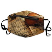 YUIOP Violin Vintage Printed Mask Neutral Mask for Men and Women Polyester Dust-Proof Breathable Mask