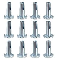 Skelang 12 Pcs Caster Sockets Metal Caster Stem Sleeve,Wheel Socket Furniture Insert for Stem Caster, Grip Ring Caster, Chair Legs, Wooden Furniture Replacement