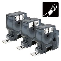 3 Pack Compatible DYMO 18057 Rhino Industrial Heat Shrink Tubes Labels, 3/4'' Heat Shrink Tubing for DYMO Rhino 4200 5200 5000 6000 Label Maker, Black on White