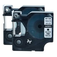 GREENCYCLE 2 PK Black on White Label Tape Compatible for Dymo D1 45803 S0720830 3/4 Inch LabelManager 350 Labeling Maker