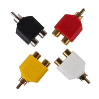 Ewandastore Audio Video AV TV Cable Convert,Pack of 4pcs RCA Y Splitter Adapter 2Female to 1Male for Connect RCA